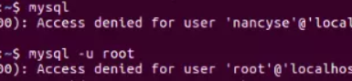 ubuntu安装mysql后,登录时出现ERROR 1045 (28000): Access denied for user 'root'@'localhost'问题